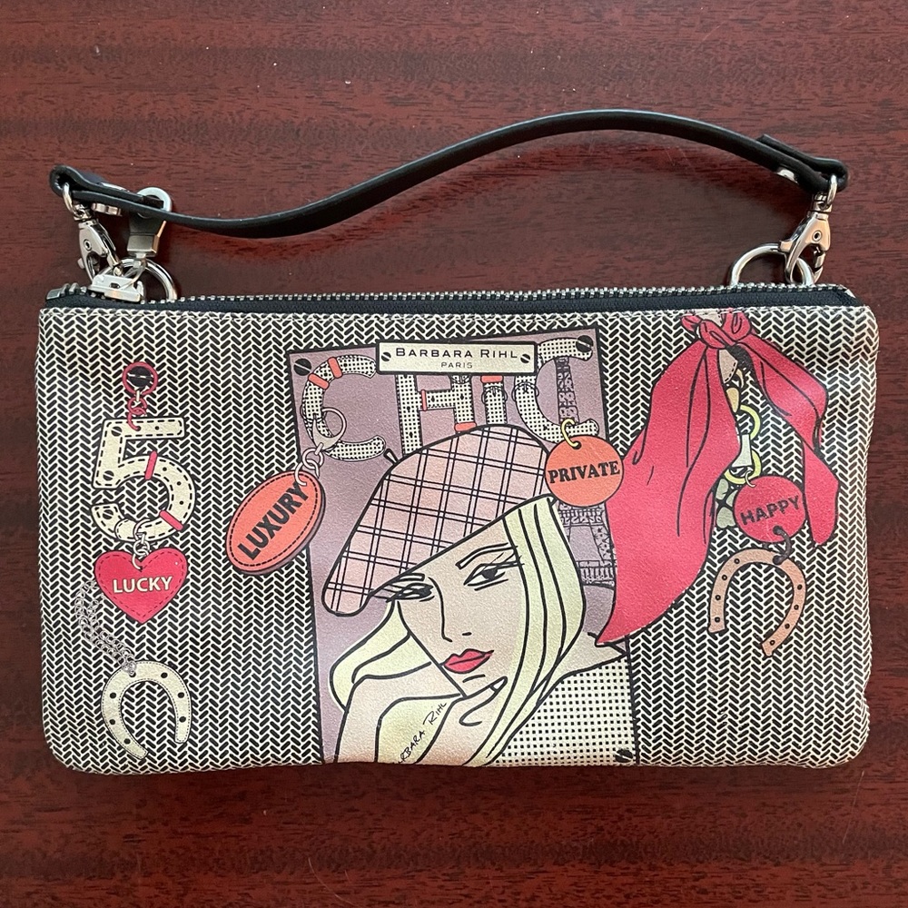 Barbara Rihl Paris Leather Clutch Crossbody